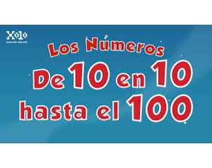 Números de 10 en 10 hasta 100 en Español y en inglés.