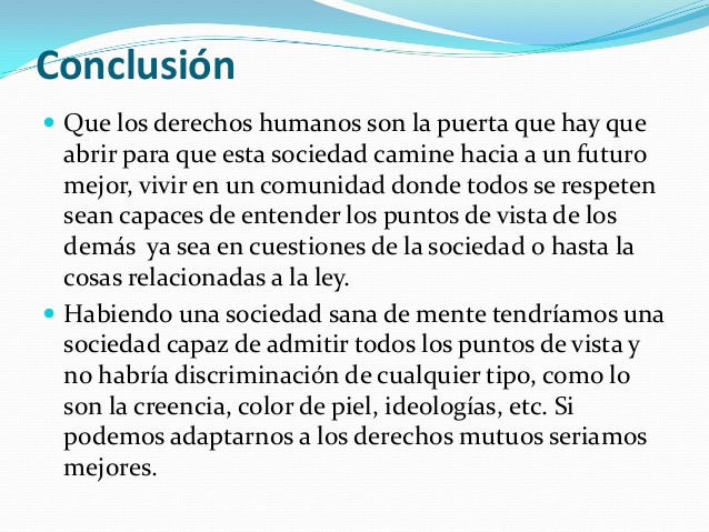 Conclusion De La Importancia De Los Derechos Humanos
