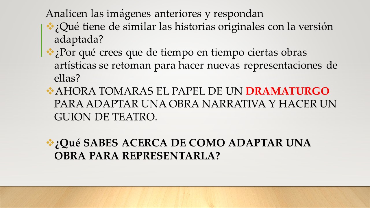 TOMi.digital - Adaptar una narración a un guion de teatro