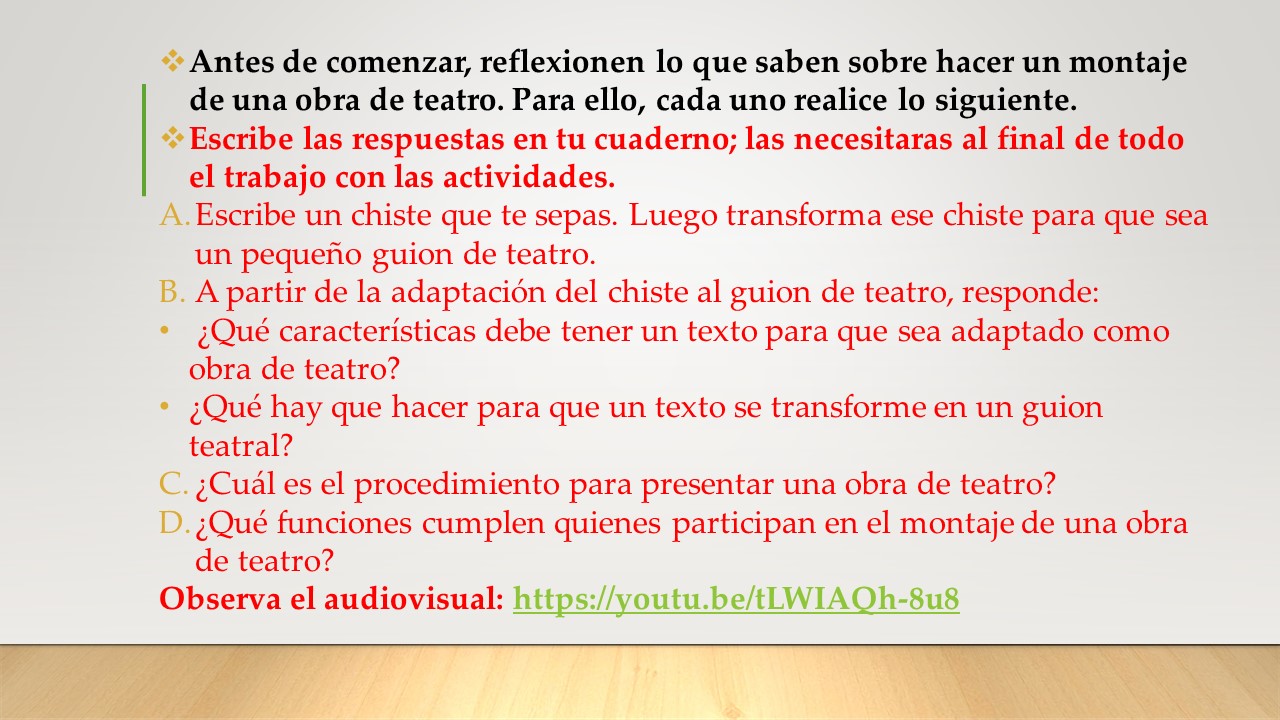 TOMi.digital - Adaptar una narración a un guion de teatro